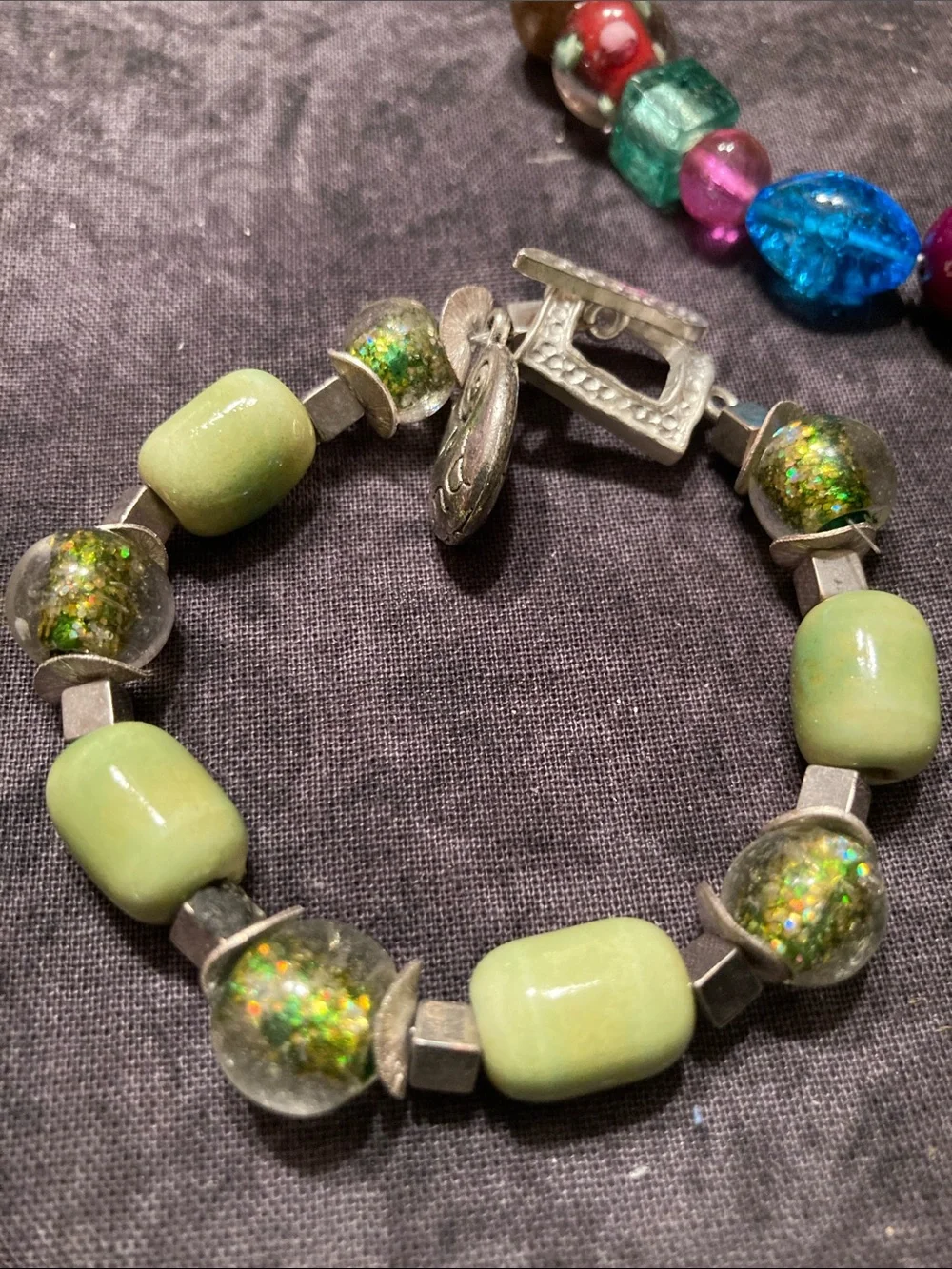 Awesome Beaded Bracelet Lot of 6 Glass Stone Resin